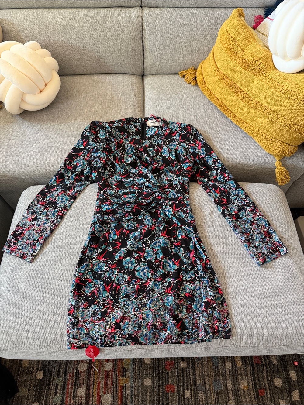 Zadig & Voltaire Black Floral Long Sleeve noir Dress